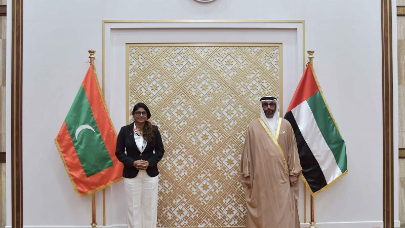 وزير الدولة الإماراتي لشؤون الدفاع يلتقي وزيرة الدفاع المالديفية